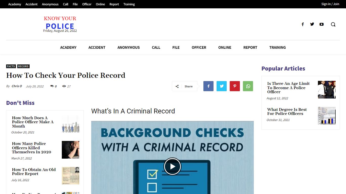 How To Check Your Police Record - KnowYourPolice.net