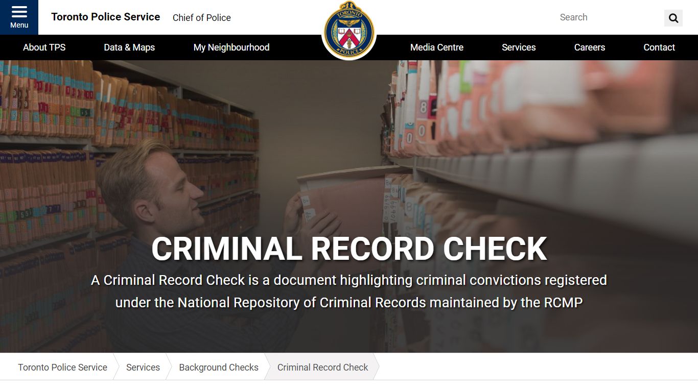 Criminal Record Check- Toronto Police Service - tps.ca