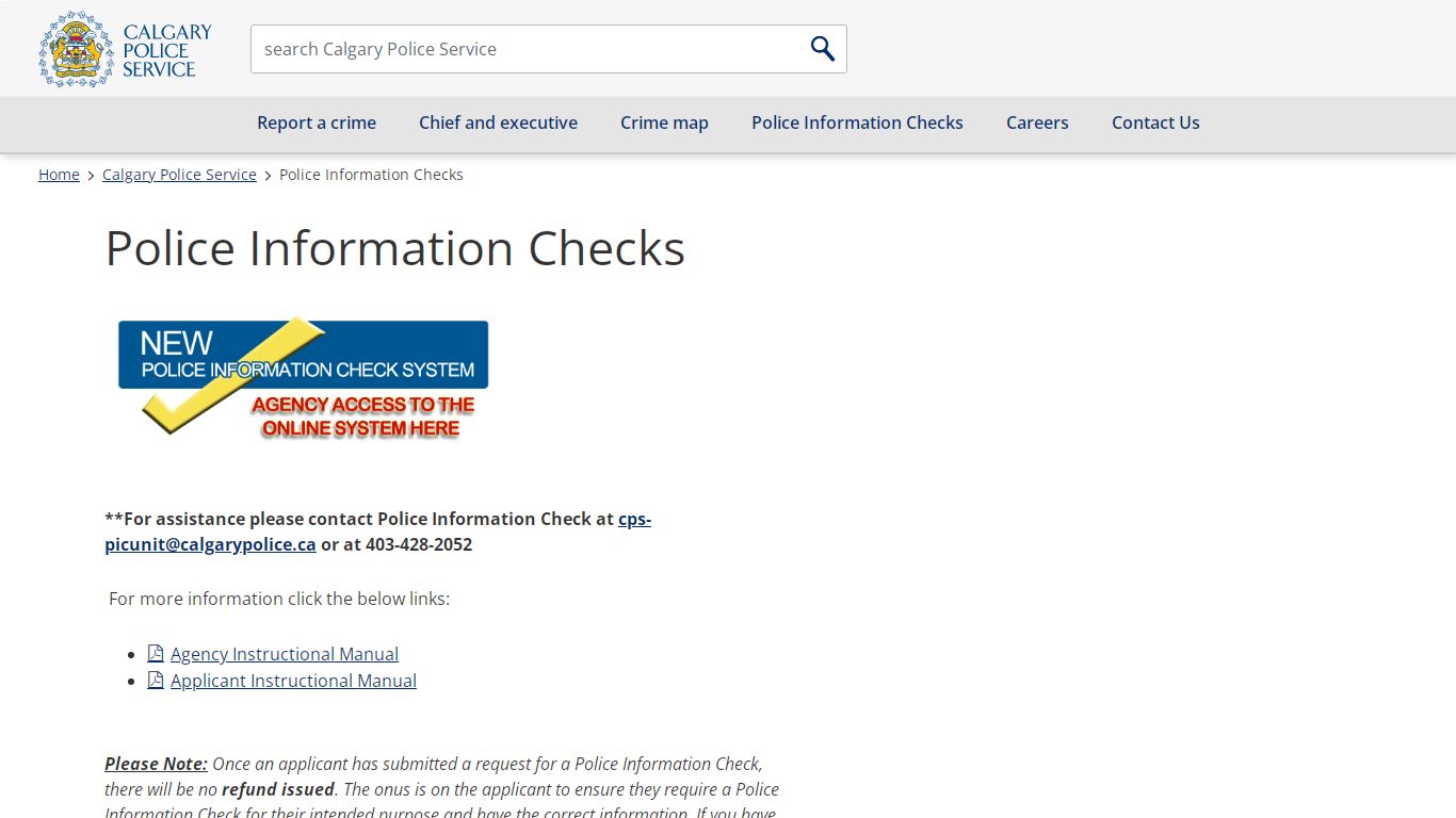 Police Information Checks - Calgary
